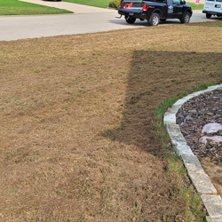 After de-thatching or power-raking to remove lawn debris by Platinum Lawn and Landscape in Springfield, IL.